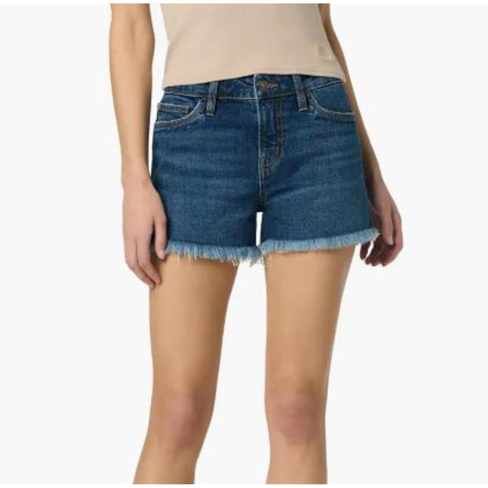 Hudson Women's Denim Shorts with Frayed Hem - Size 25